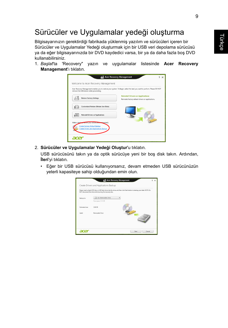 Sürücüler ve uygulamalar yedeği oluşturma | Acer Aspire V5-571G User Manual | Page 2043 / 2484