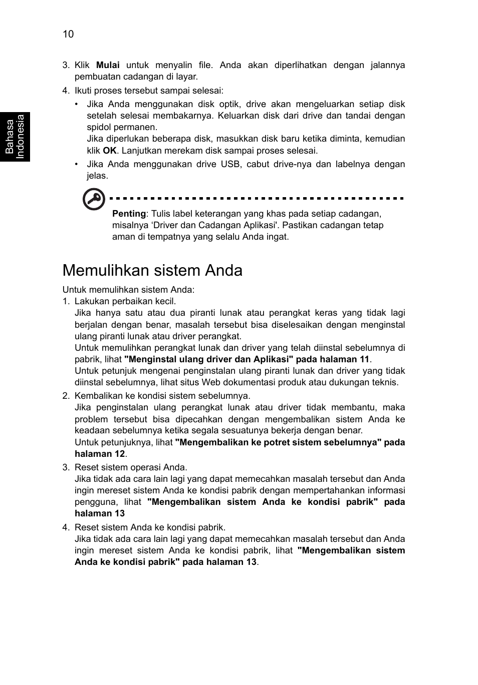 Memulihkan sistem anda | Acer Aspire V5-571G User Manual | Page 2348 / 2484