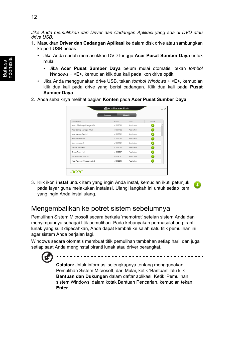 Mengembalikan ke potret sistem sebelumnya | Acer Aspire V5-571G User Manual | Page 2350 / 2484