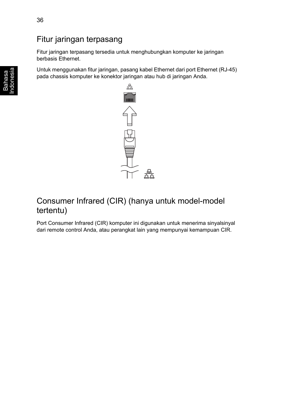 Fitur jaringan terpasang, Consumer infrared (cir), Hanya untuk model-model tertentu) | Acer Aspire V5-571G User Manual | Page 2374 / 2484