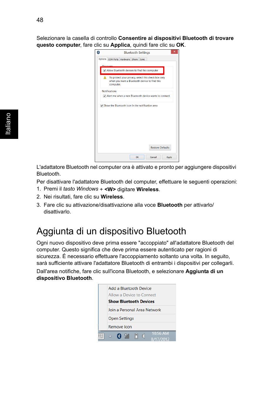 Aggiunta di un dispositivo bluetooth | Acer Aspire V5-571G User Manual | Page 330 / 2484