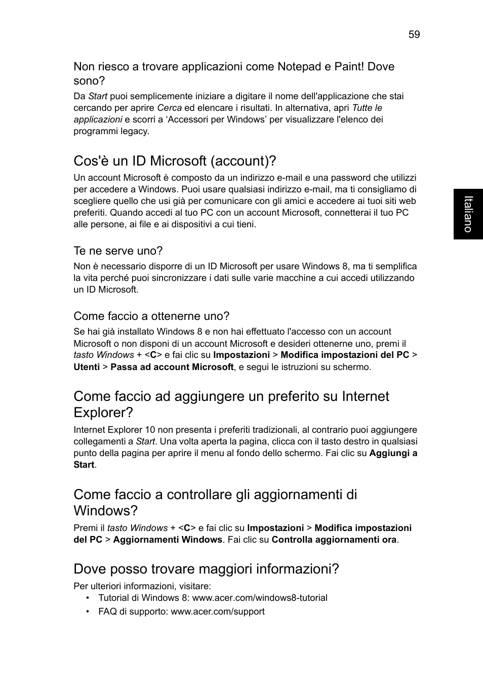 Cos'è un id microsoft (account), Dove posso trovare maggiori informazioni | Acer Aspire V5-571G User Manual | Page 341 / 2484