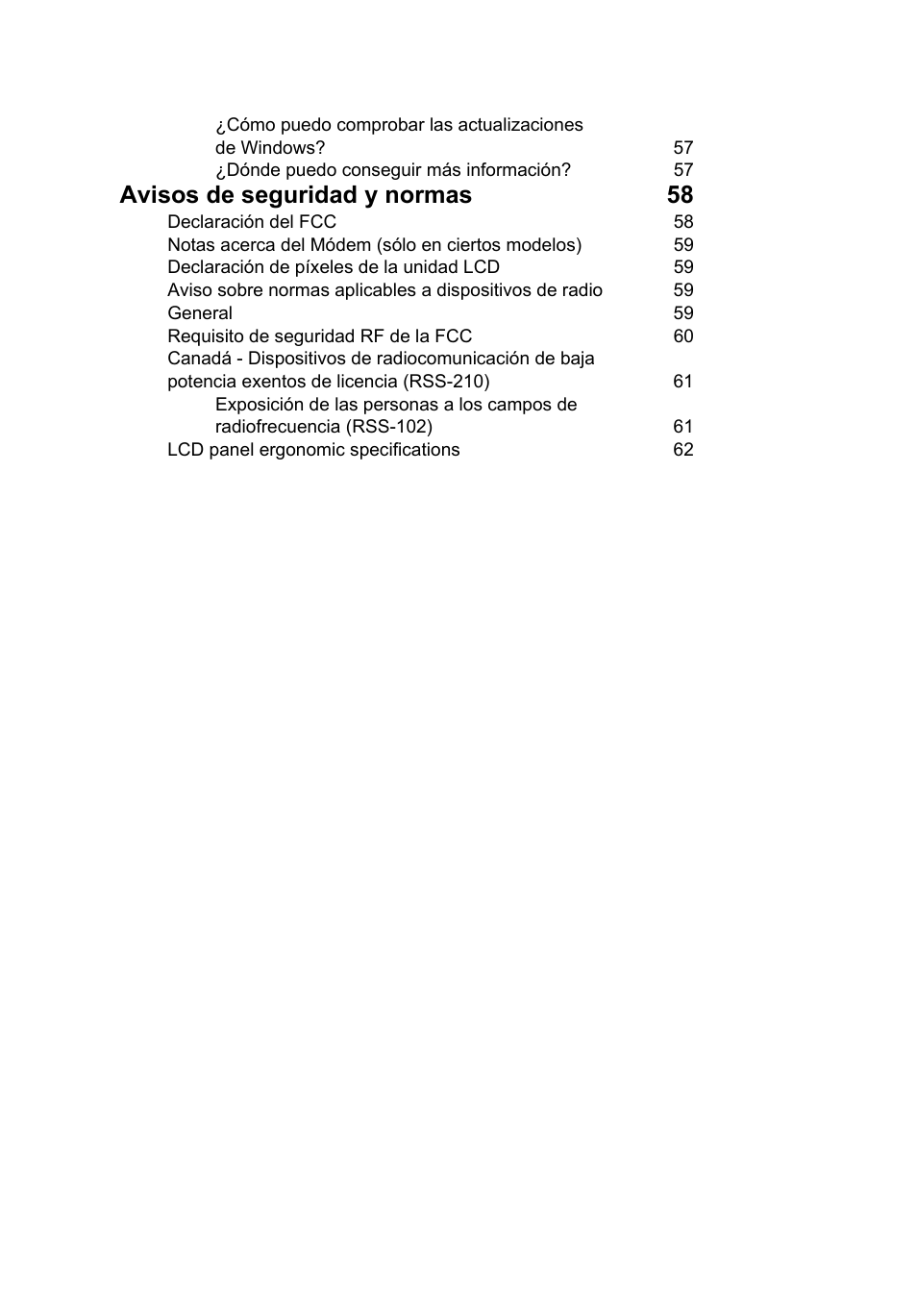 Avisos de seguridad y normas 58 | Acer Aspire V5-571G User Manual | Page 366 / 2484