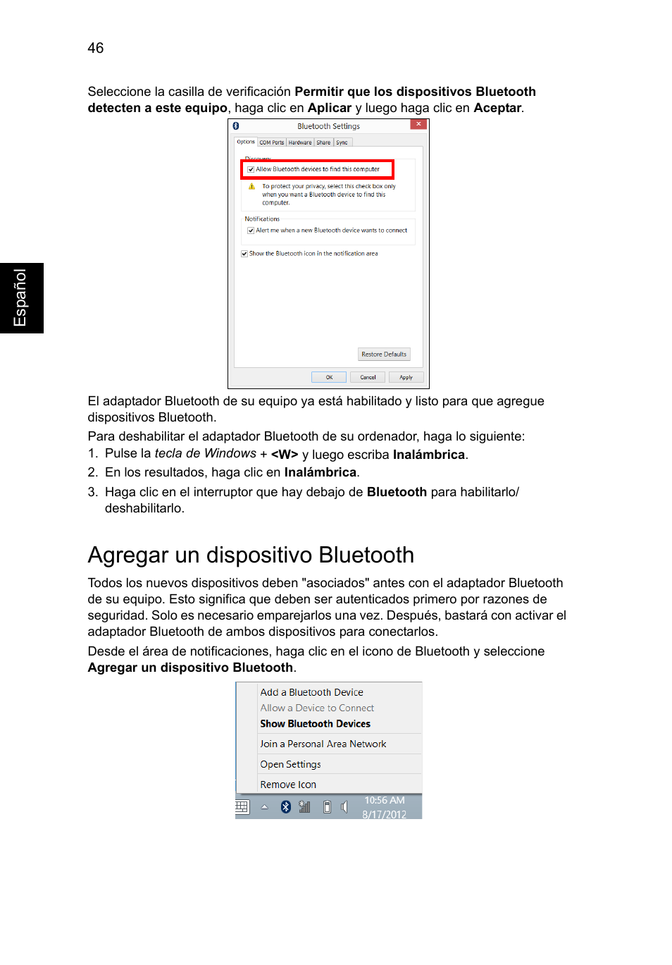 Agregar un dispositivo bluetooth | Acer Aspire V5-571G User Manual | Page 412 / 2484