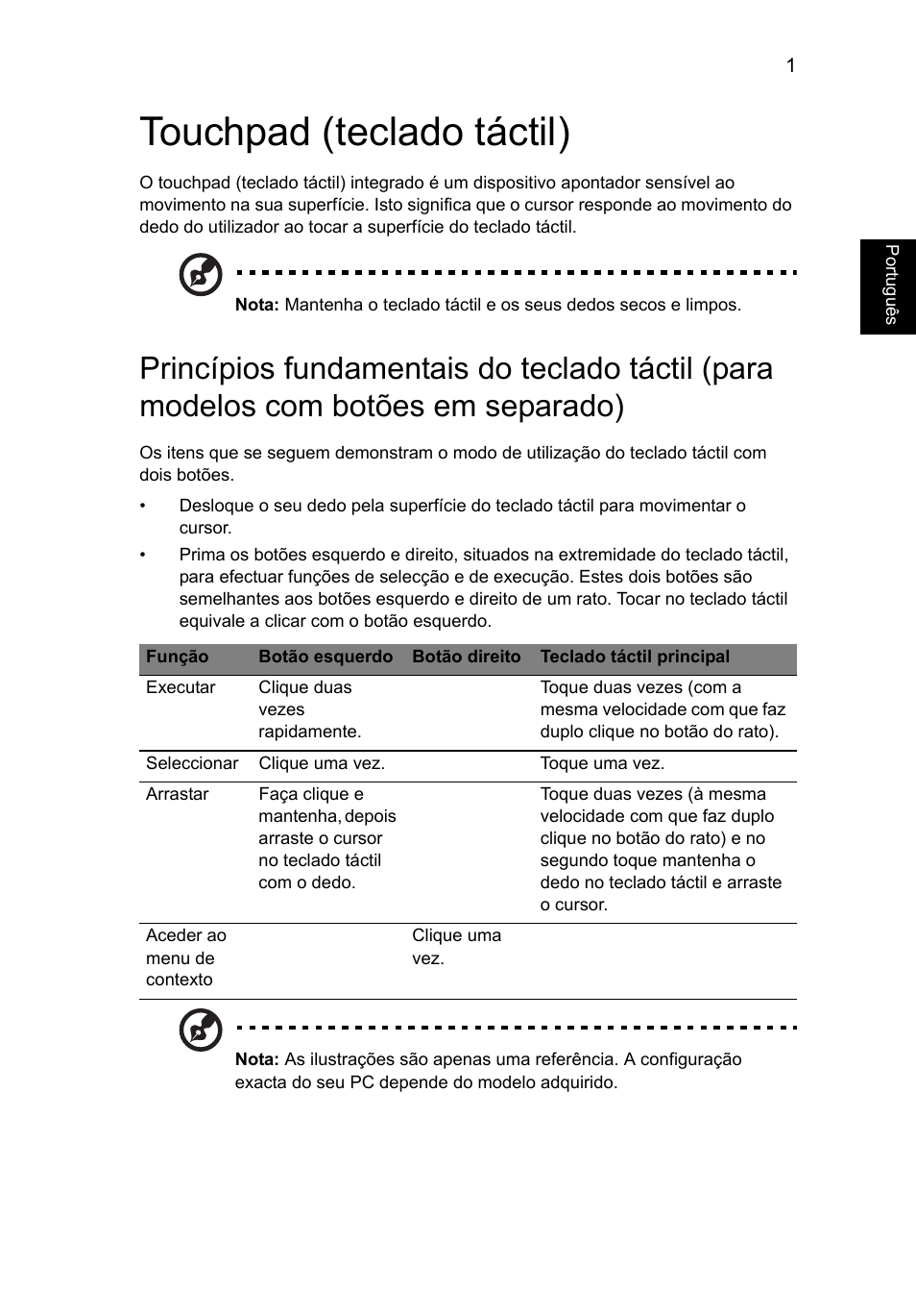 Touchpad (teclado táctil) | Acer Aspire V5-571G User Manual | Page 449 / 2484