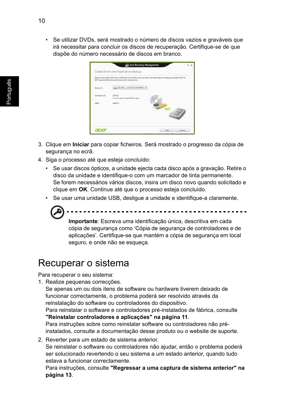 Recuperar o sistema | Acer Aspire V5-571G User Manual | Page 458 / 2484