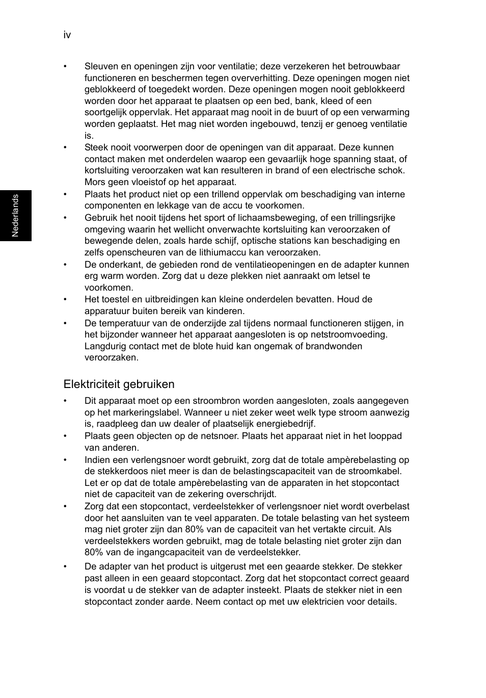 Elektriciteit gebruiken | Acer Aspire V5-571G User Manual | Page 516 / 2484