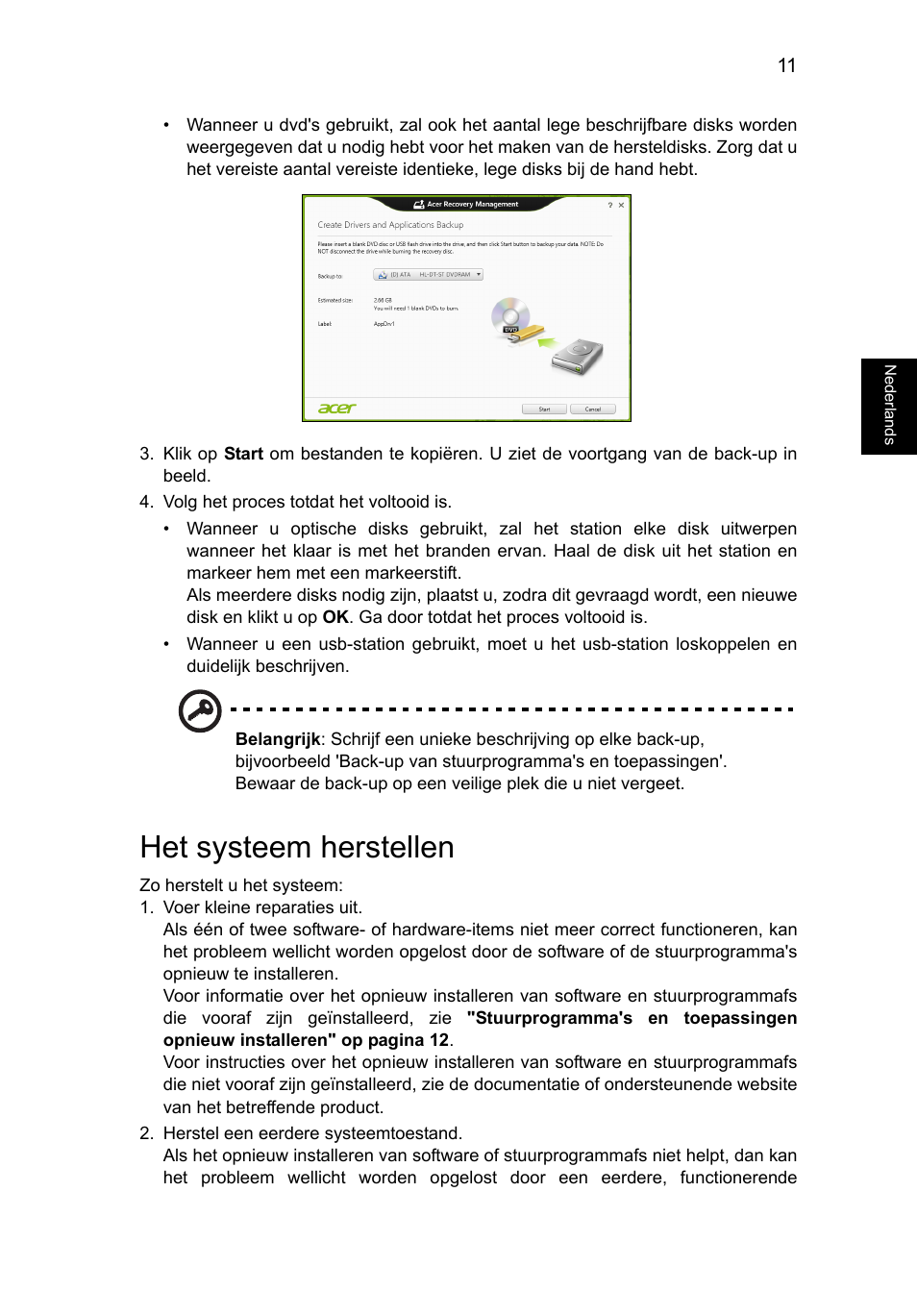 Het systeem herstellen | Acer Aspire V5-571G User Manual | Page 543 / 2484