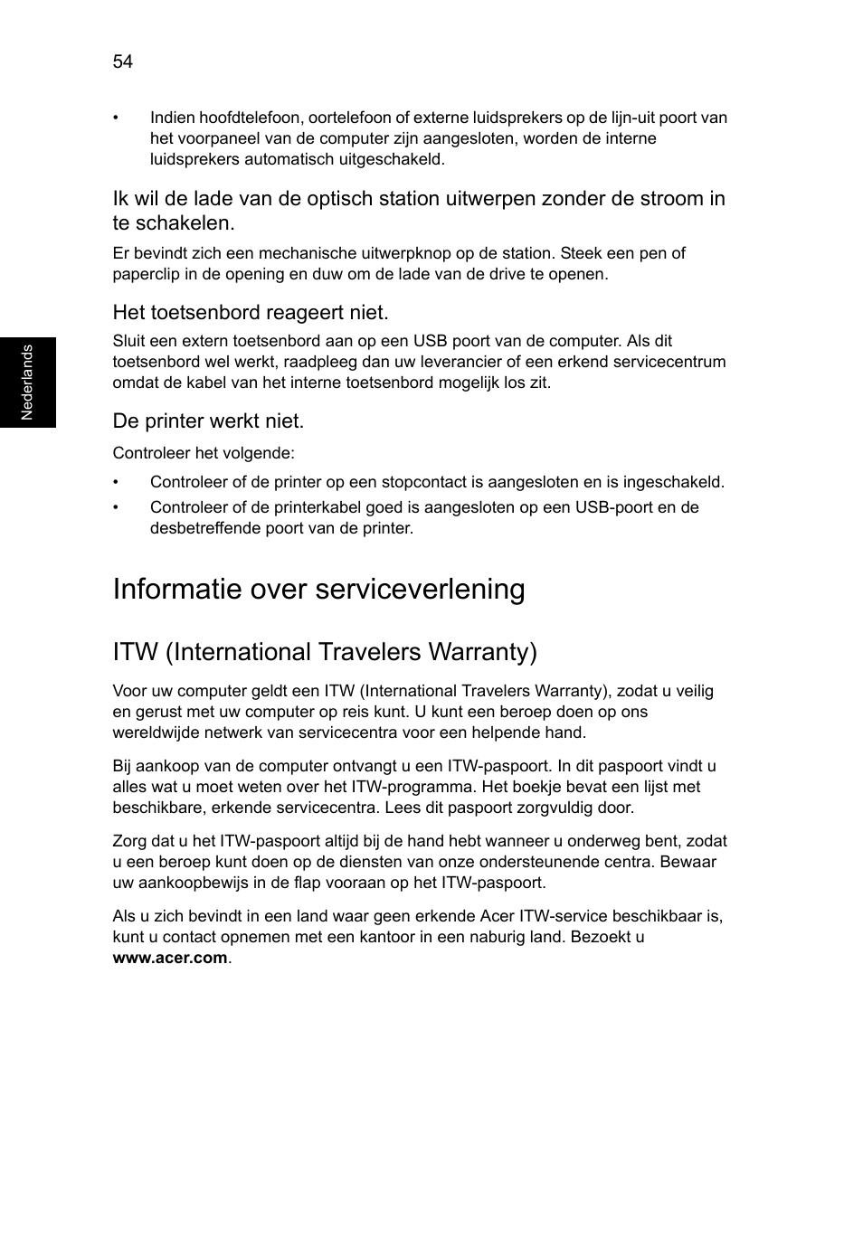 Informatie over serviceverlening, Itw (international travelers warranty) | Acer Aspire V5-571G User Manual | Page 586 / 2484