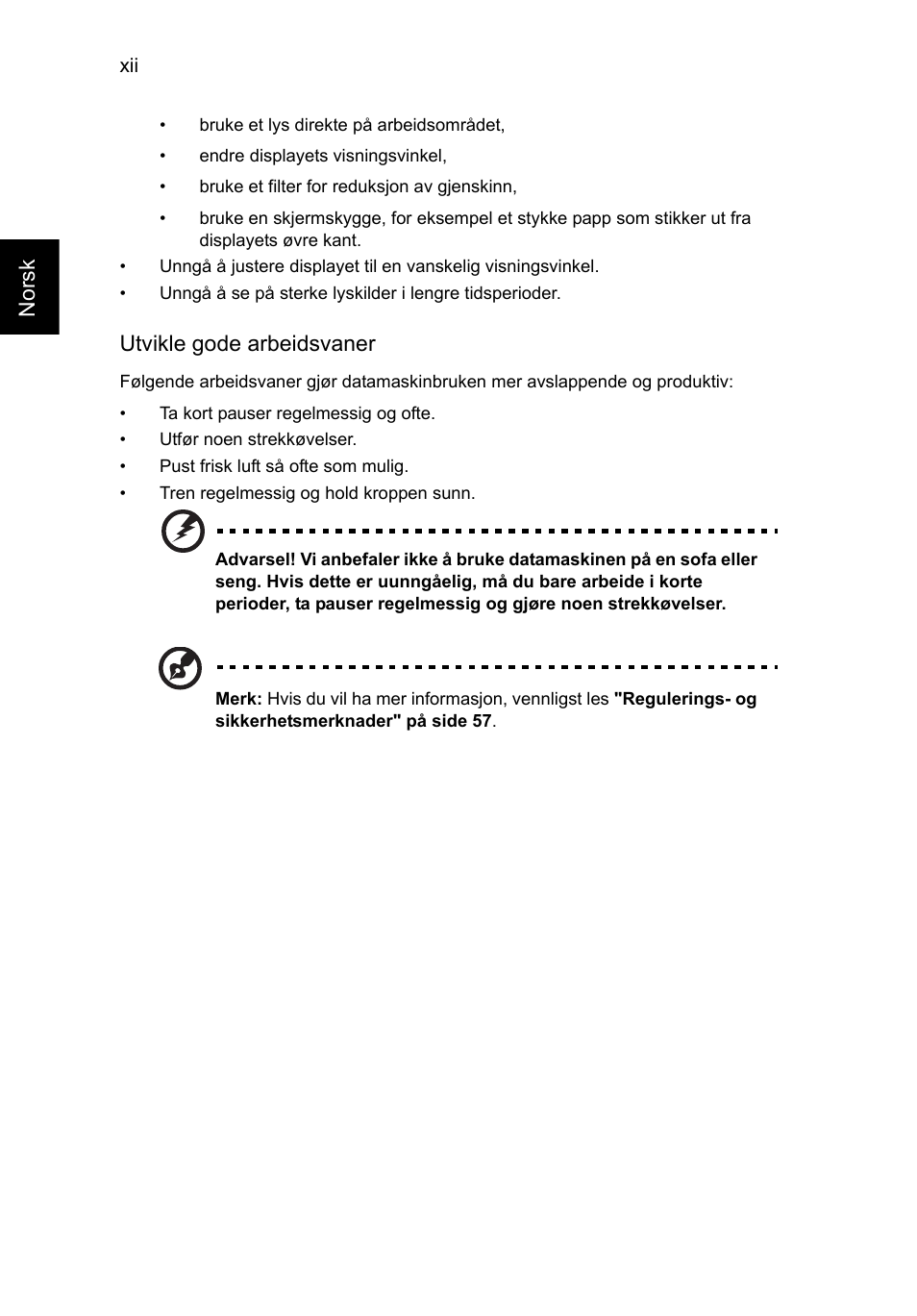 Norsk, Utvikle gode arbeidsvaner | Acer Aspire V5-571G User Manual | Page 608 / 2484