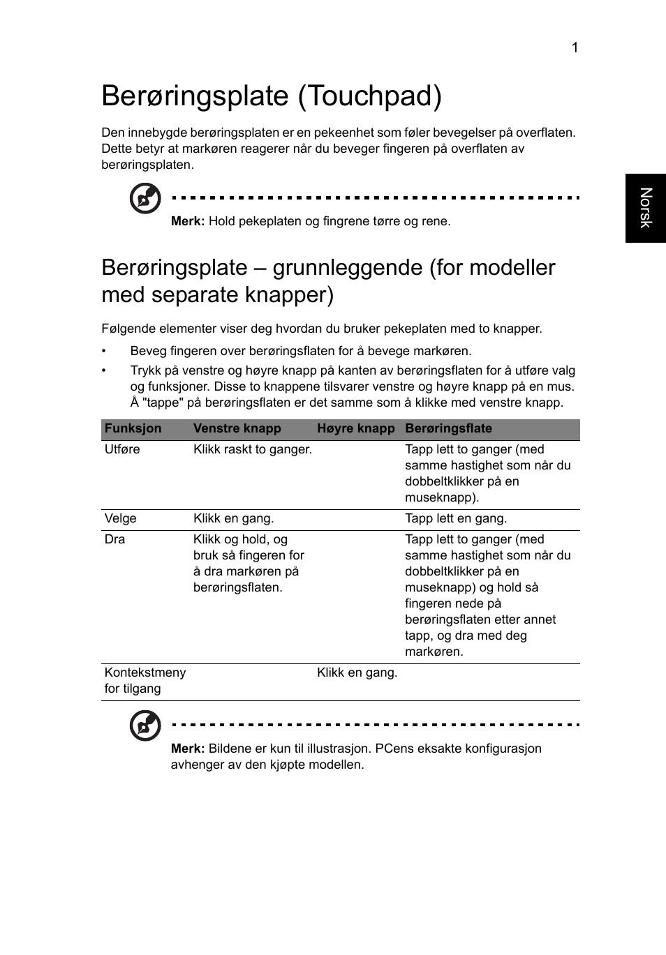 Berøringsplate (touchpad) | Acer Aspire V5-571G User Manual | Page 617 / 2484