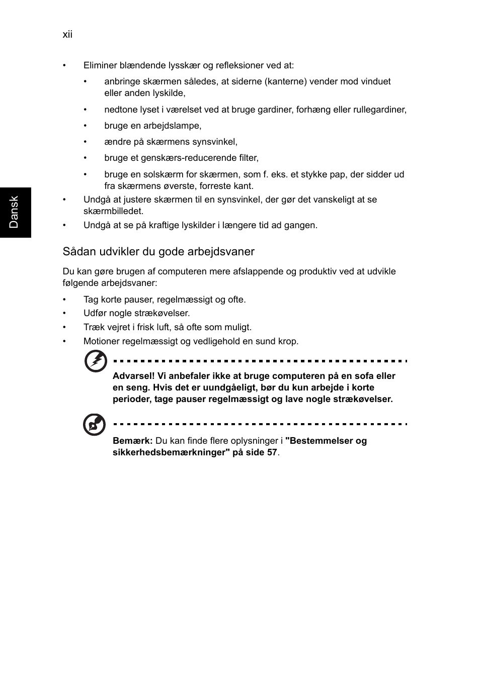 Dansk, Sådan udvikler du gode arbejdsvaner | Acer Aspire V5-571G User Manual | Page 688 / 2484