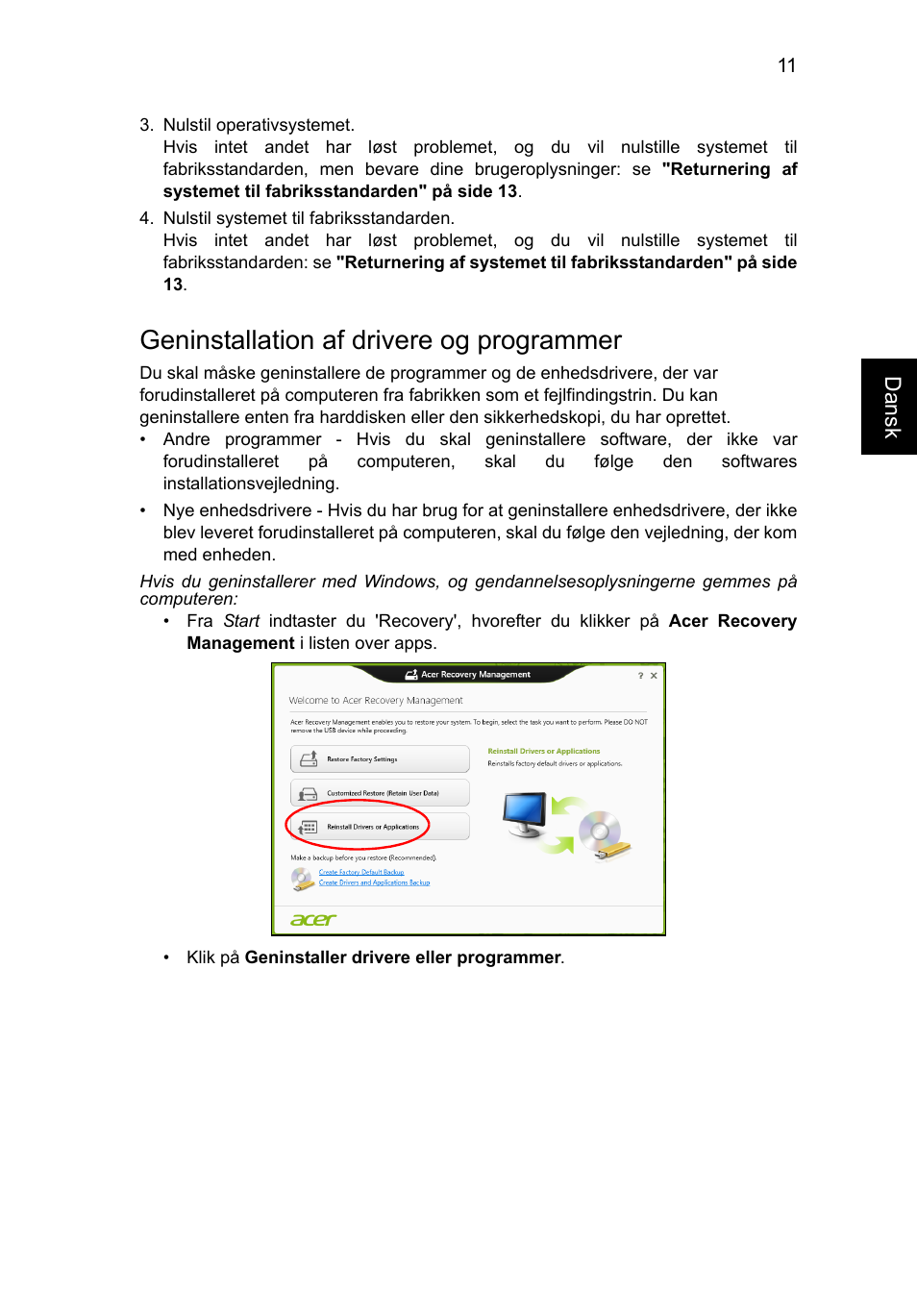 Geninstallation af drivere og programmer | Acer Aspire V5-571G User Manual | Page 707 / 2484