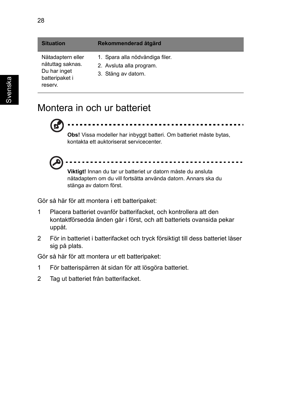 Montera in och ur batteriet | Acer Aspire V5-571G User Manual | Page 804 / 2484