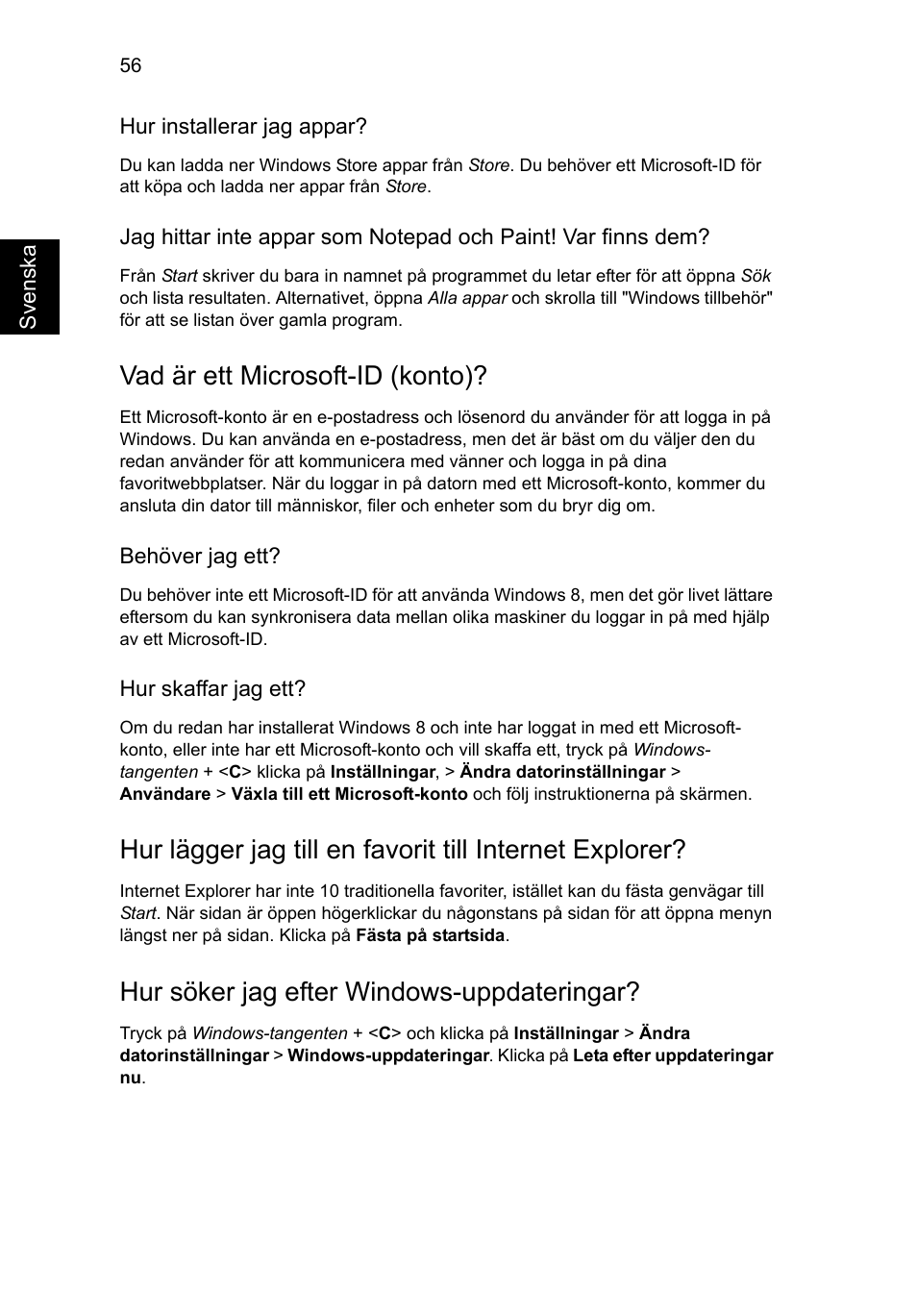 Vad är ett microsoft-id (konto), Hur söker jag efter windows-uppdateringar | Acer Aspire V5-571G User Manual | Page 832 / 2484