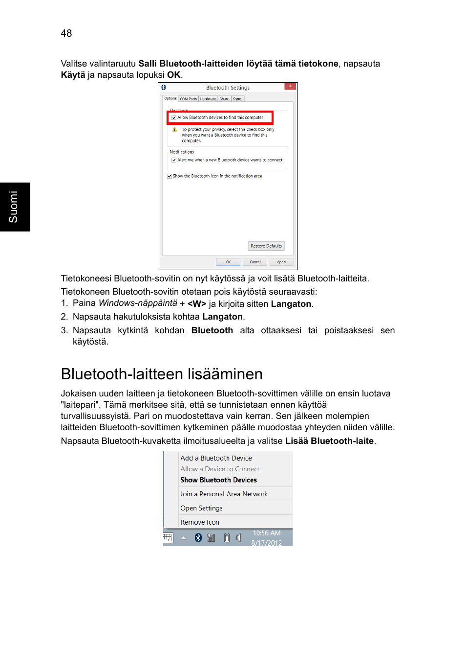 Bluetooth-laitteen lisääminen | Acer Aspire V5-571G User Manual | Page 906 / 2484