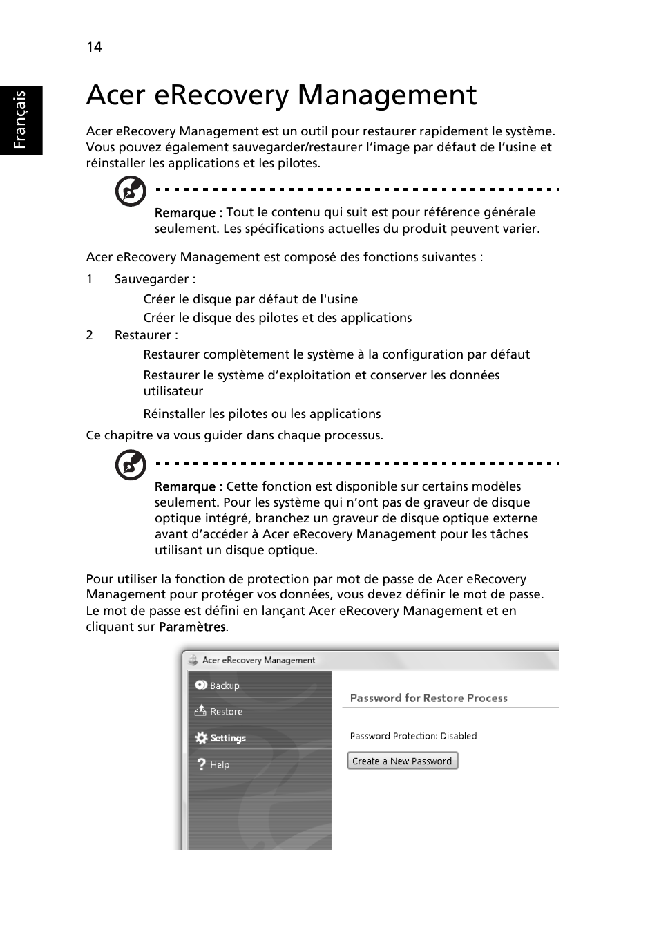 Acer erecovery management | Acer Aspire 5745DG User Manual | Page 108 / 2217