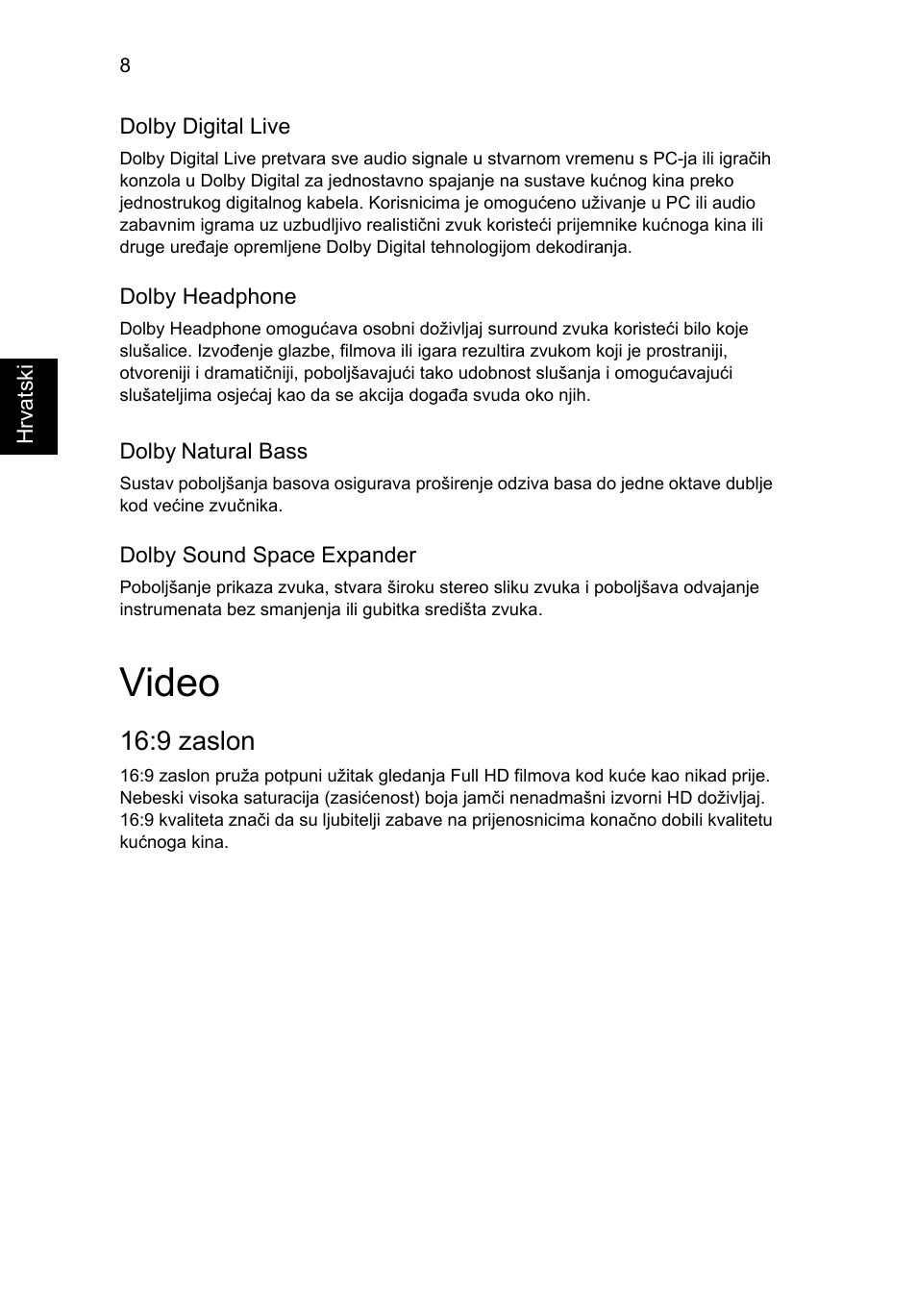 Video, 9 zaslon | Acer Aspire 5745DG User Manual | Page 1252 / 2217