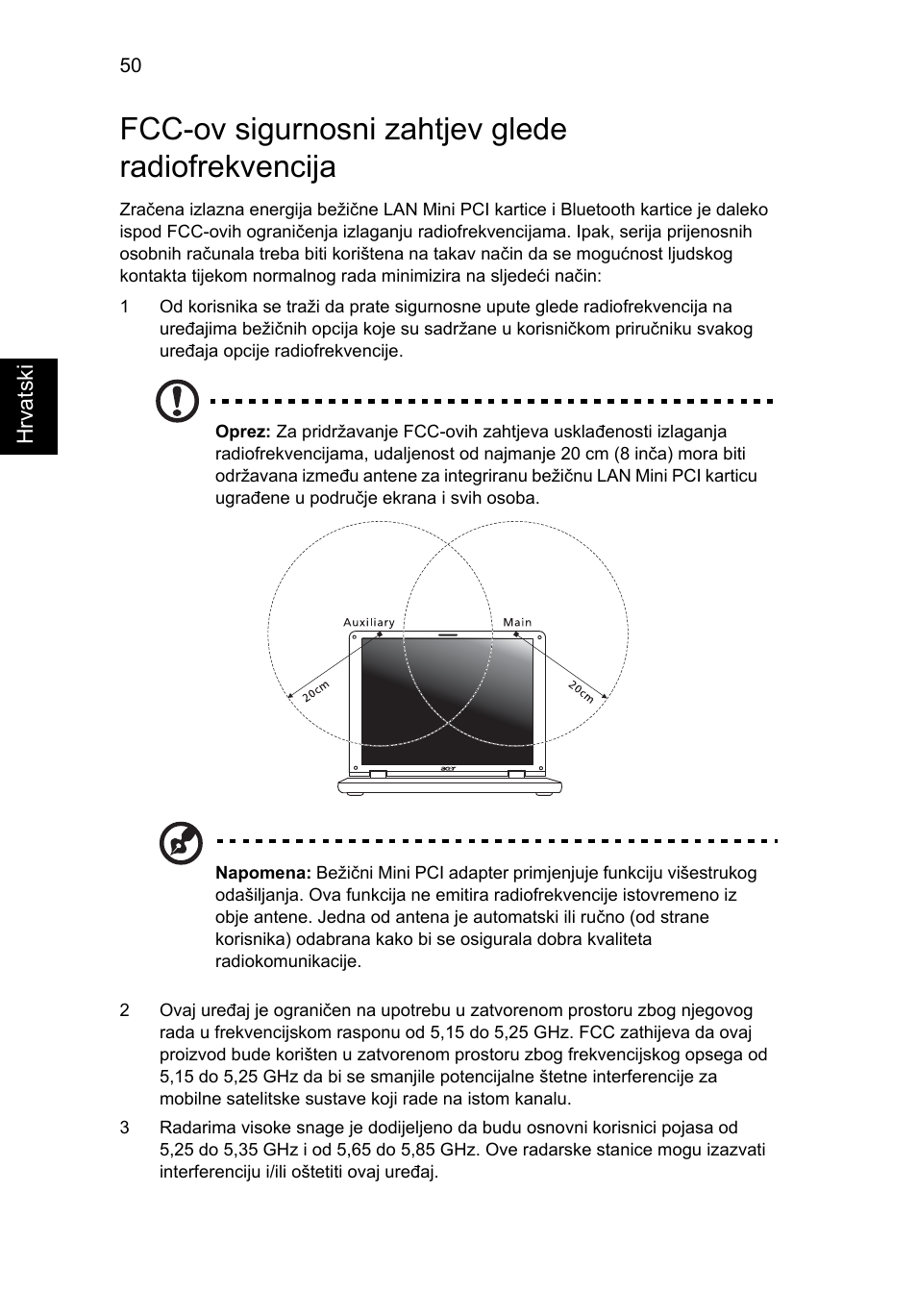 Fcc-ov sigurnosni zahtjev glede radiofrekvencija | Acer Aspire 5745DG User Manual | Page 1294 / 2217