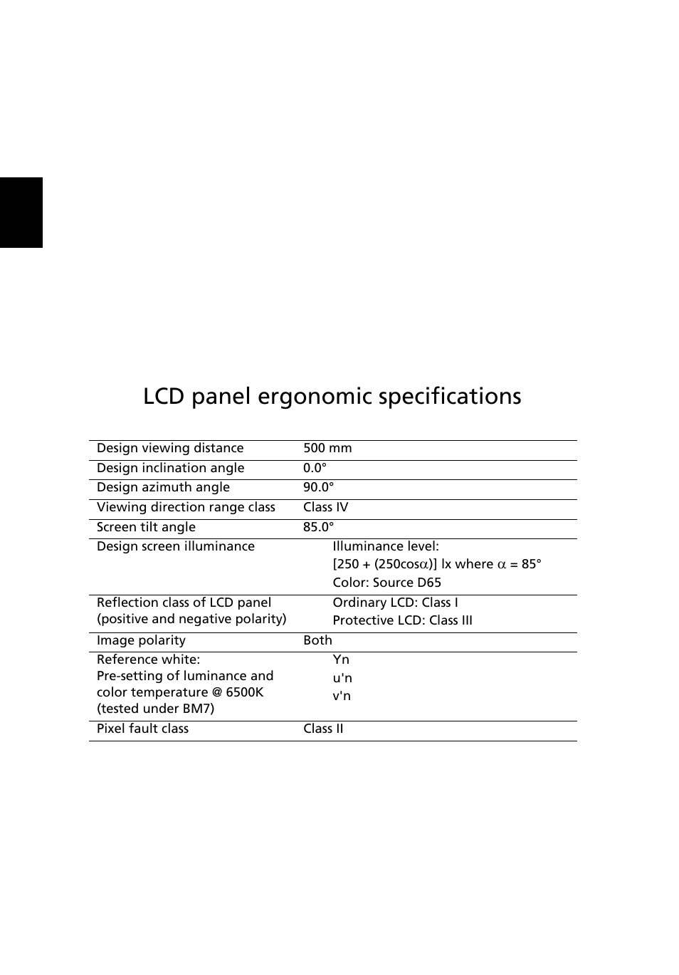 Inimeste kokkupuude rf-väljadega (rss-102), Lcd panel ergonomic specifications | Acer Aspire 5745DG User Manual | Page 1512 / 2217