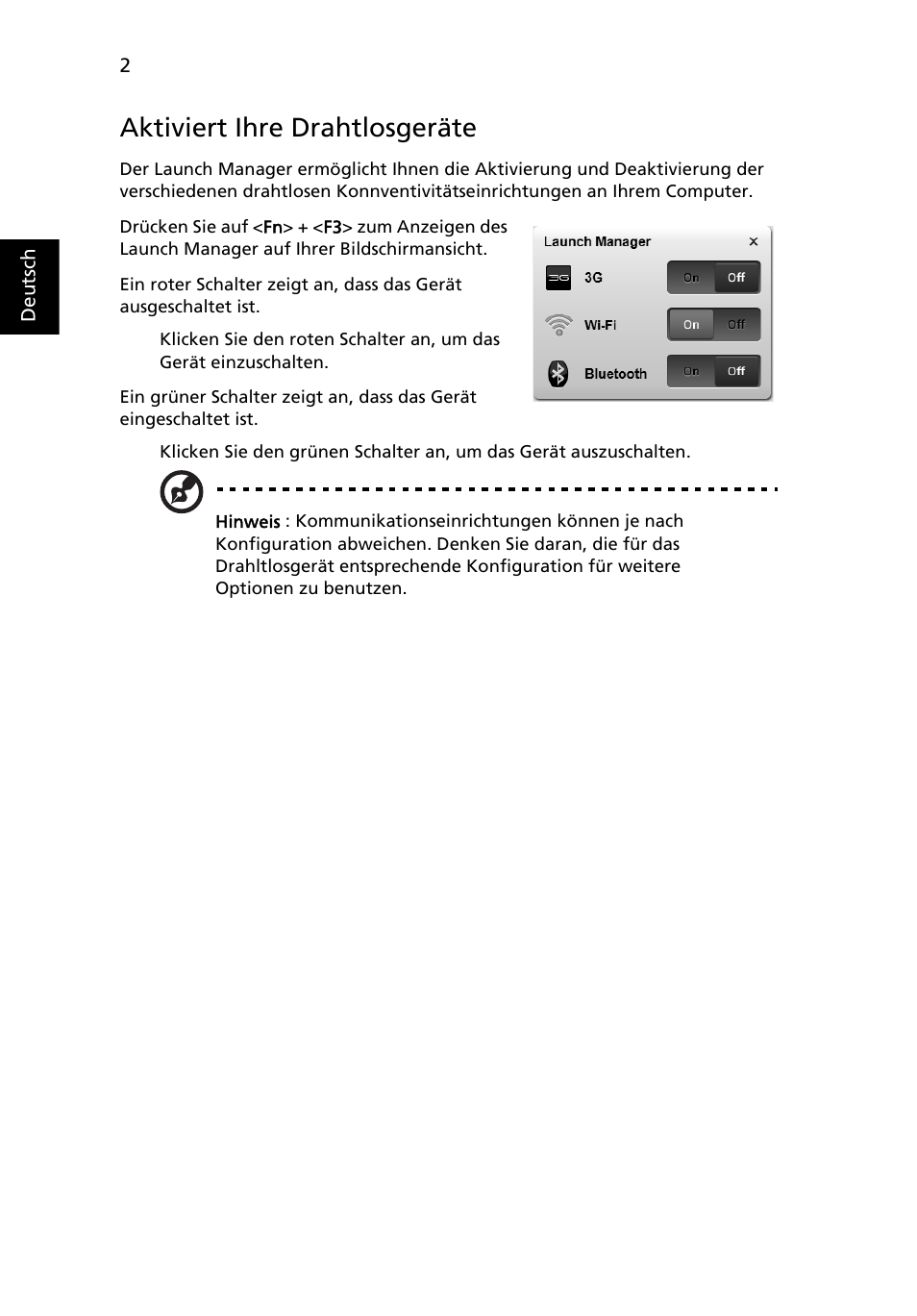 Aktiviert ihre drahtlosgeräte | Acer Aspire 5745DG User Manual | Page 172 / 2217