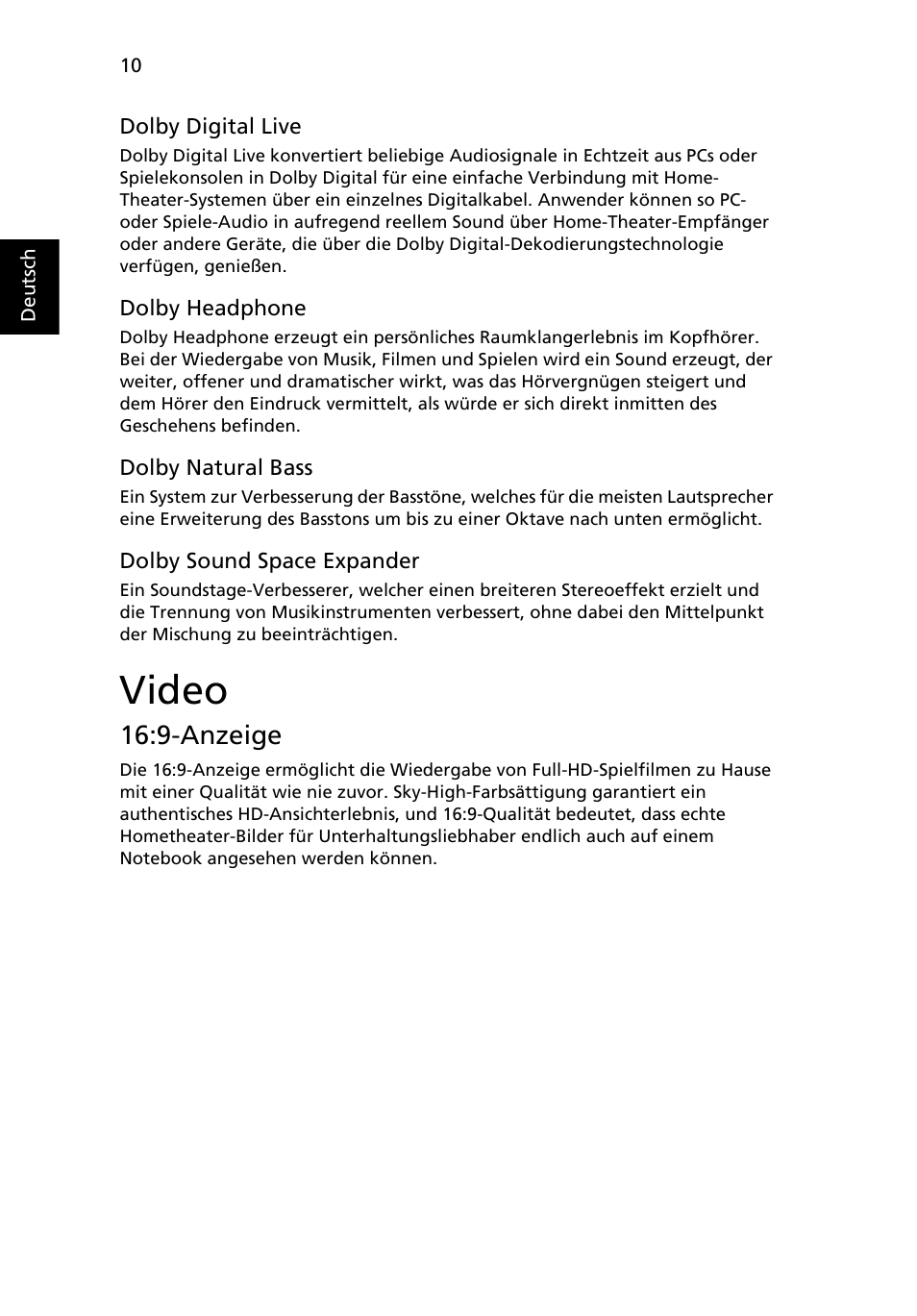 Video, 9-anzeige | Acer Aspire 5745DG User Manual | Page 180 / 2217