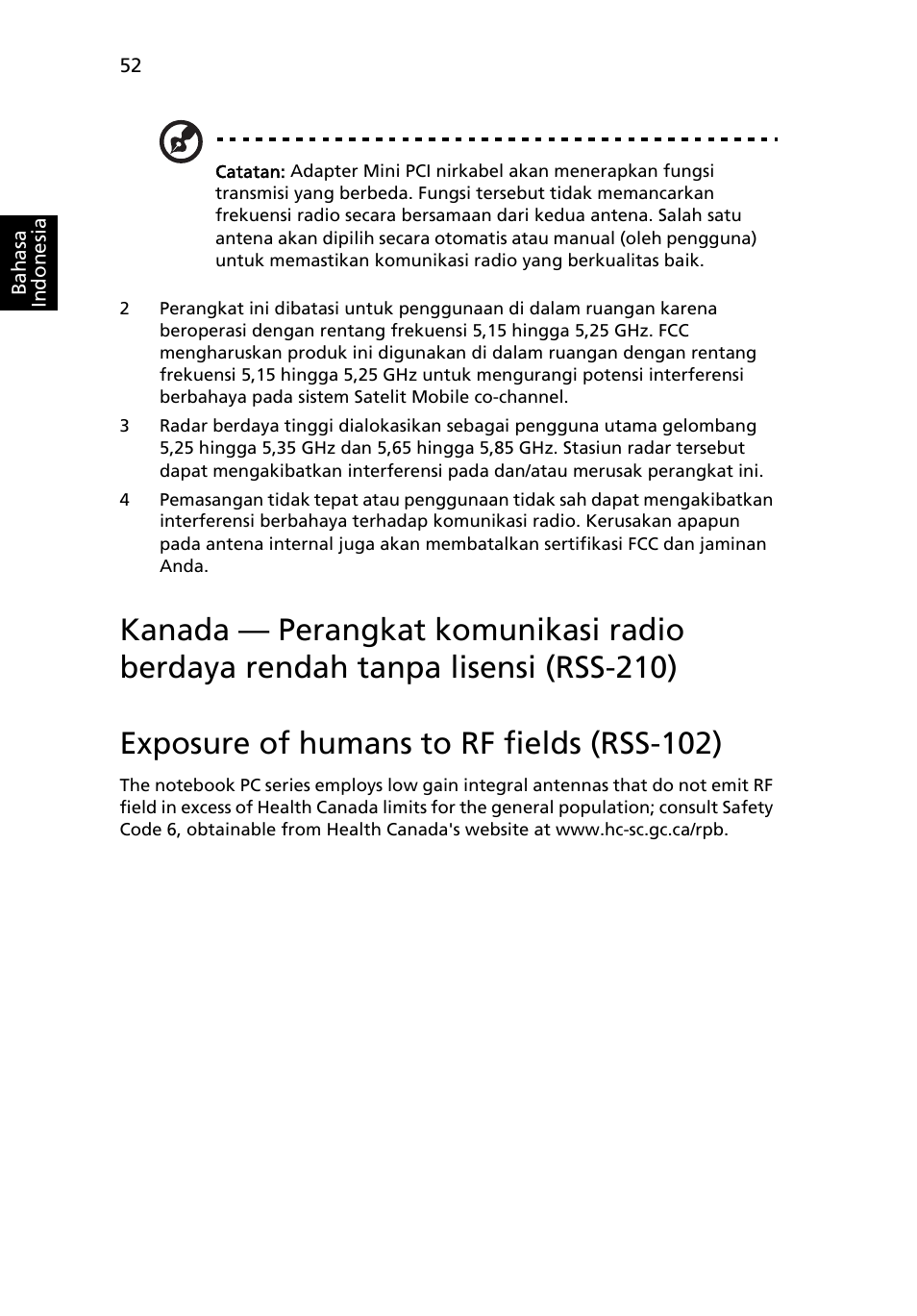 Exposure of humans to rf fields (rss-102) | Acer Aspire 5745DG User Manual | Page 2142 / 2217