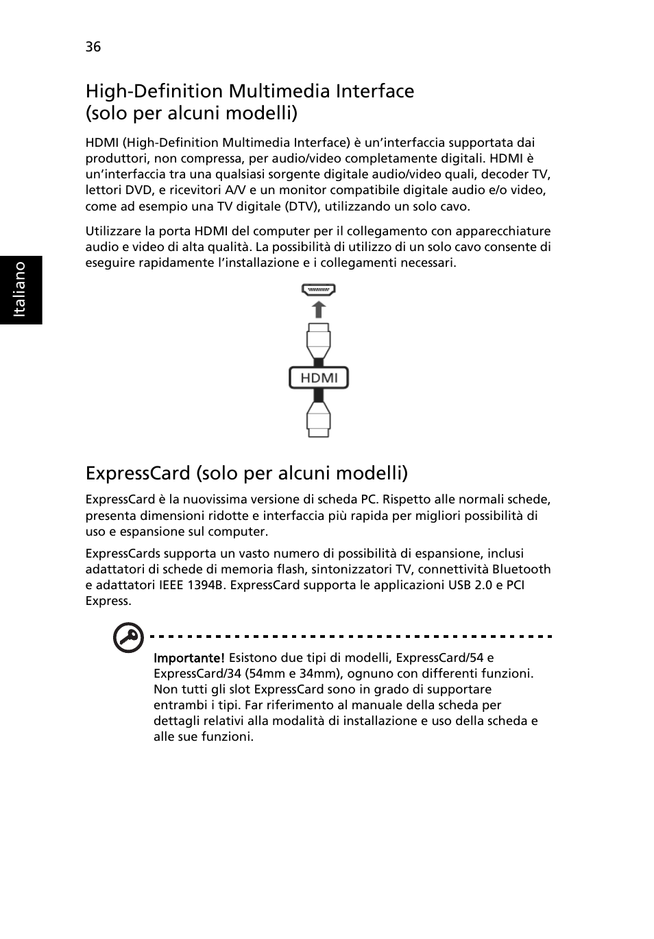 Expresscard (solo per alcuni modelli) | Acer Aspire 5745DG User Manual | Page 282 / 2217