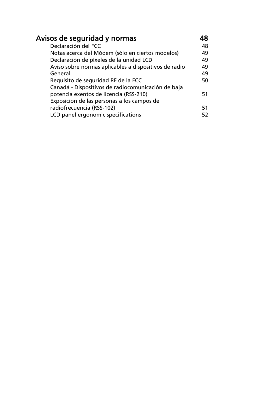 Avisos de seguridad y normas 48 | Acer Aspire 5745DG User Manual | Page 318 / 2217