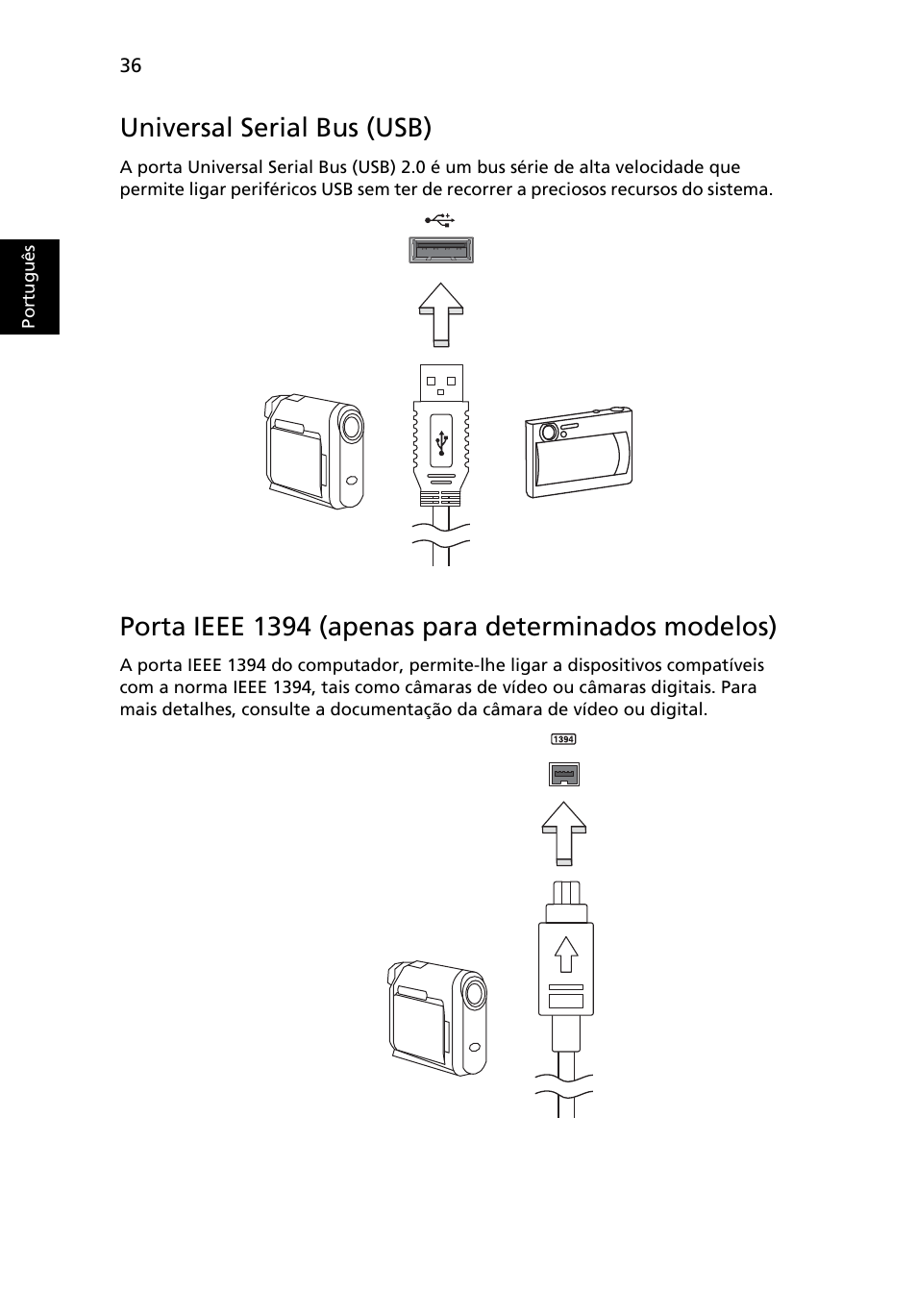 Universal serial bus (usb), Porta ieee 1394 (apenas para determinados modelos) | Acer Aspire 5745DG User Manual | Page 426 / 2217