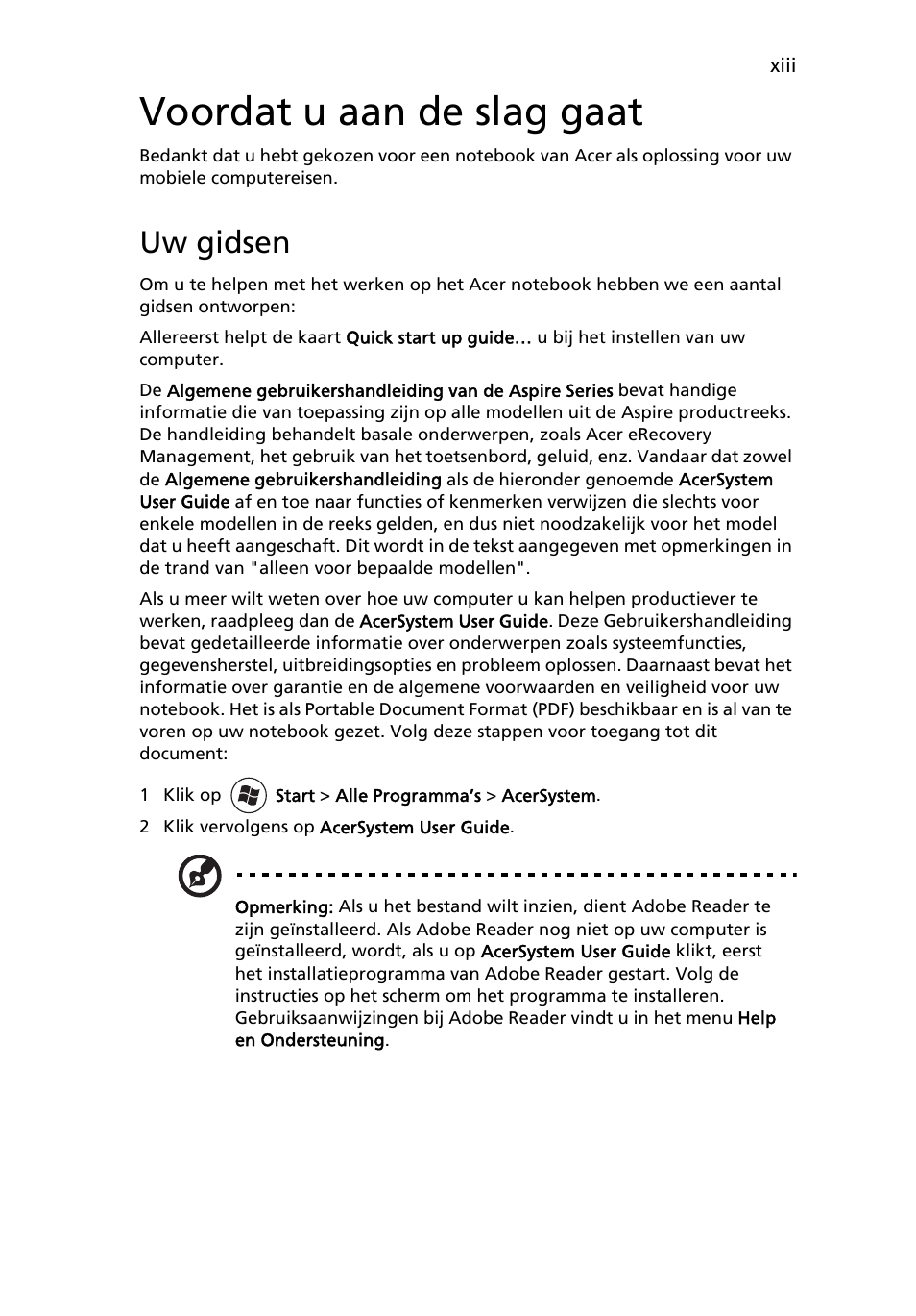 Voordat u aan de slag gaat, Uw gidsen | Acer Aspire 5745DG User Manual | Page 457 / 2217