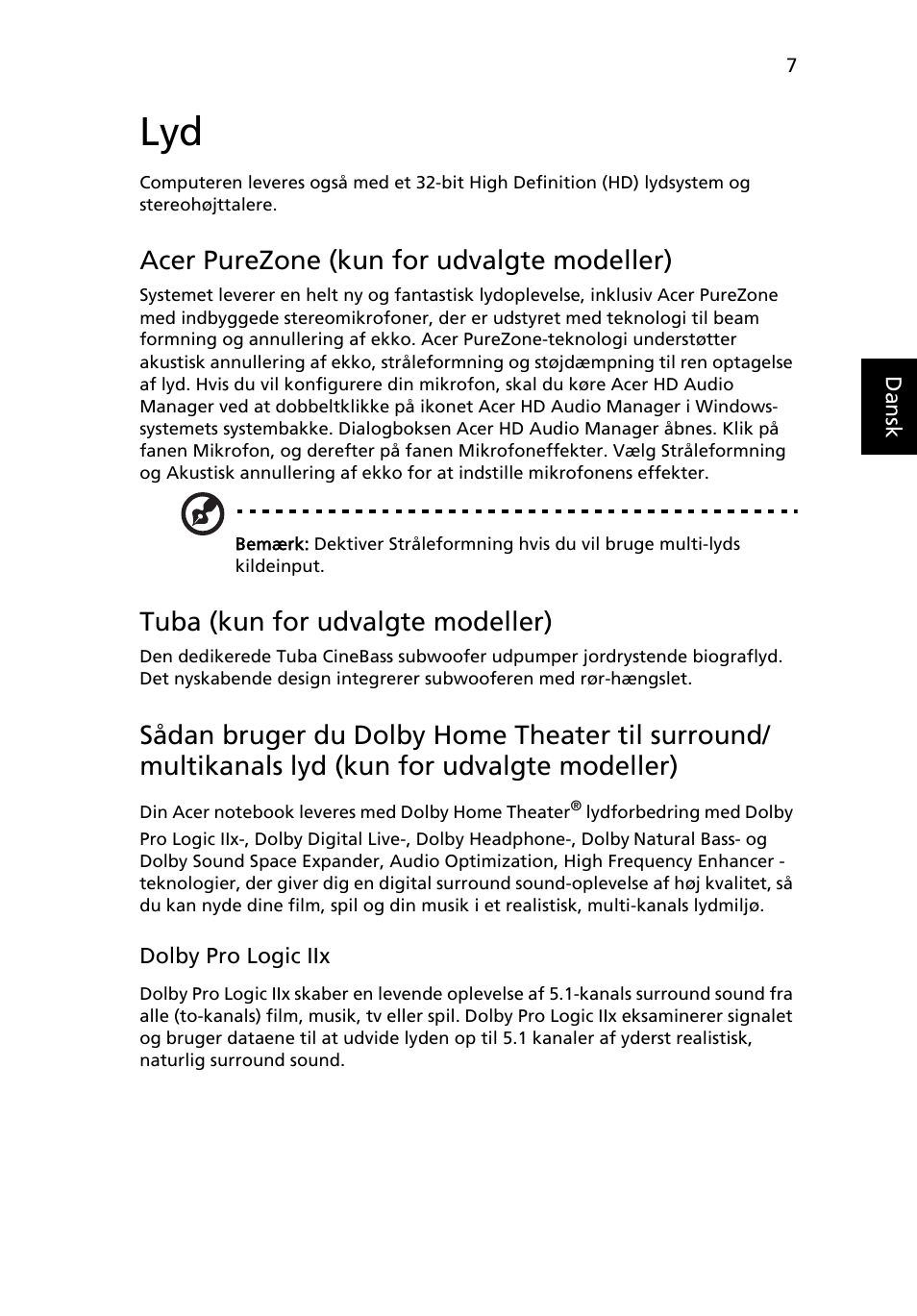 Acer purezone (kun for udvalgte modeller), Tuba (kun for udvalgte modeller) | Acer Aspire 5745DG User Manual | Page 611 / 2217
