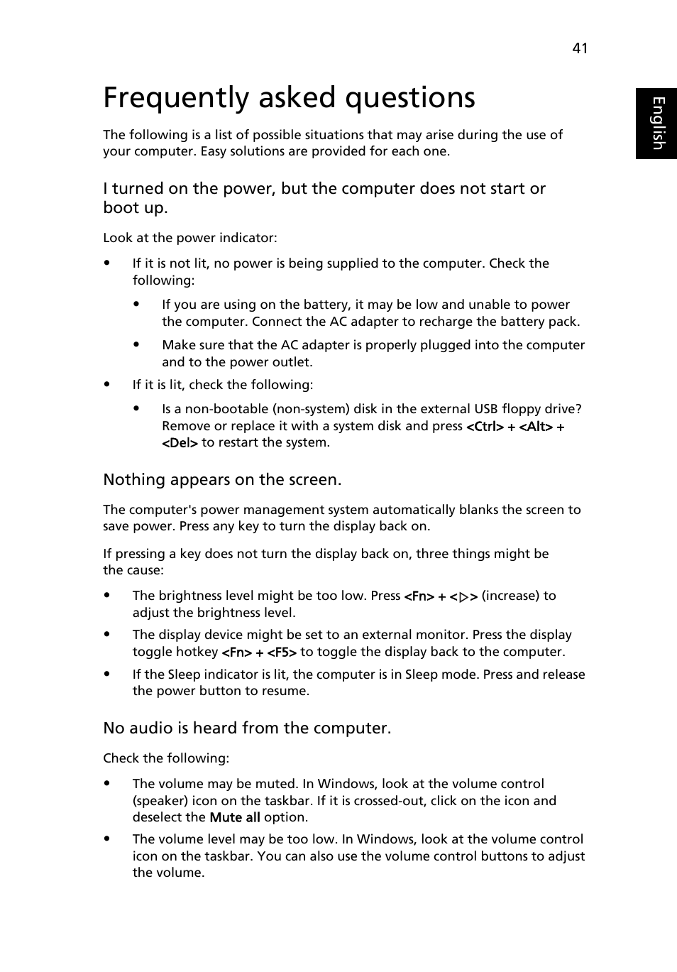 Frequently asked questions | Acer Aspire 5745DG User Manual | Page 63 / 2217