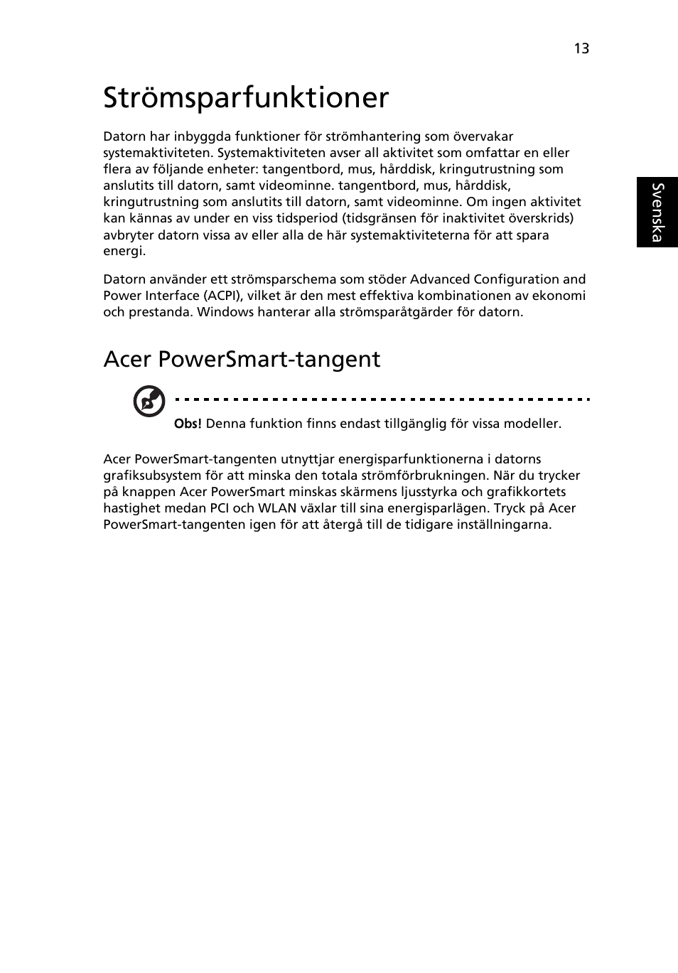 Strömsparfunktioner, Acer powersmart-tangent | Acer Aspire 5745DG User Manual | Page 687 / 2217