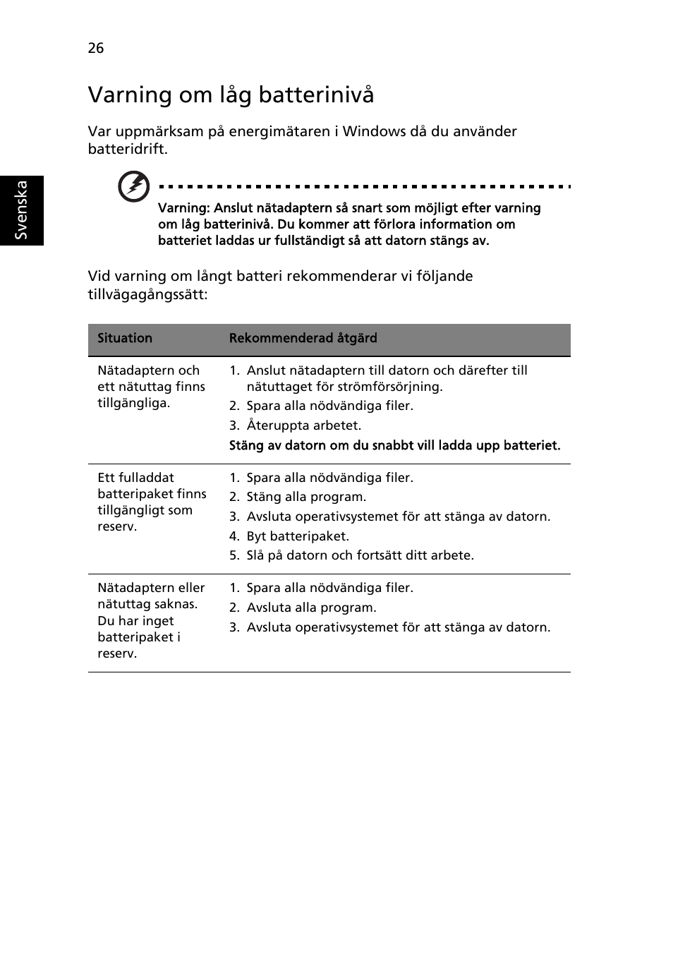 Varning om låg batterinivå | Acer Aspire 5745DG User Manual | Page 700 / 2217