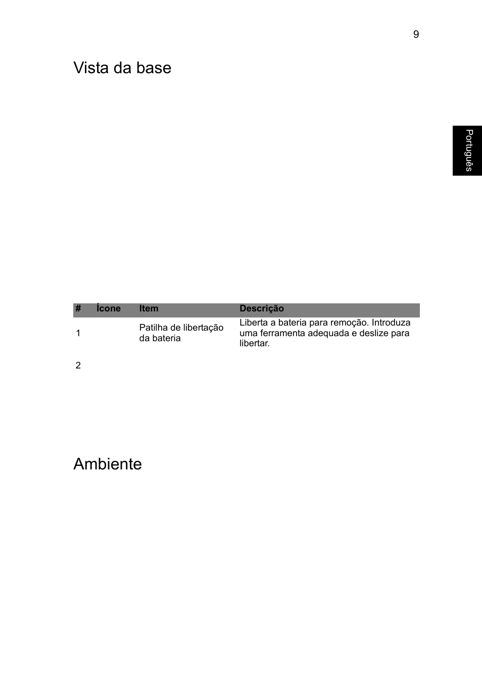 Vista da base, Ambiente, Vista da base ambiente | Acer Aspire V5-471G User Manual | Page 65 / 306