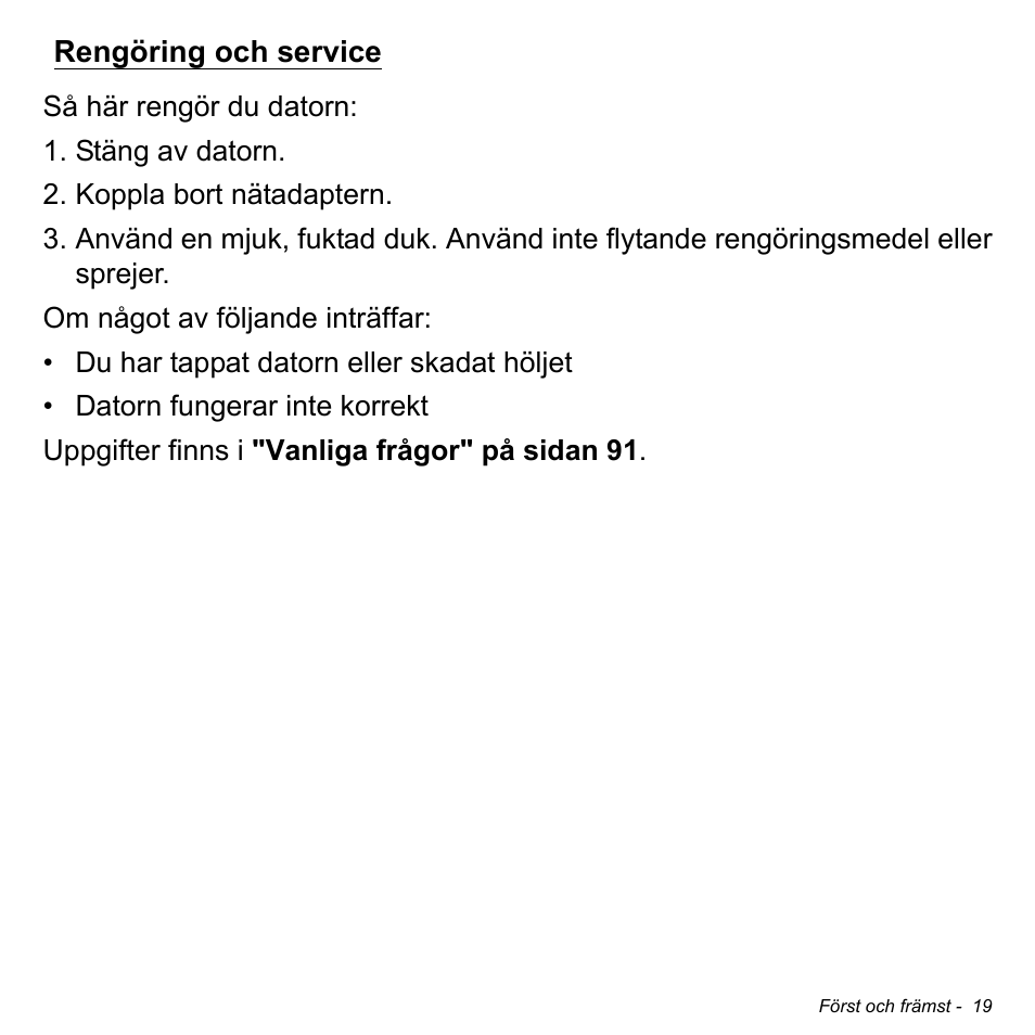 Rengöring och service | Acer Aspire M3-581TG User Manual | Page 1081 / 3478