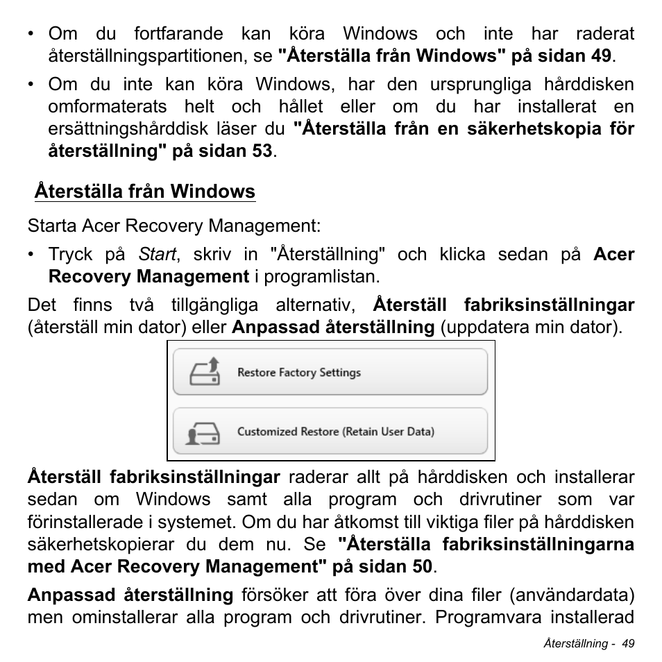 Återställa från windows | Acer Aspire M3-581TG User Manual | Page 1111 / 3478