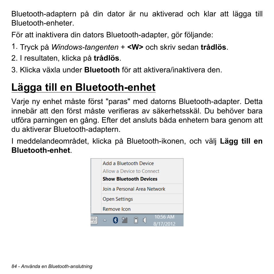 Lägga till en bluetooth-enhet | Acer Aspire M3-581TG User Manual | Page 1146 / 3478