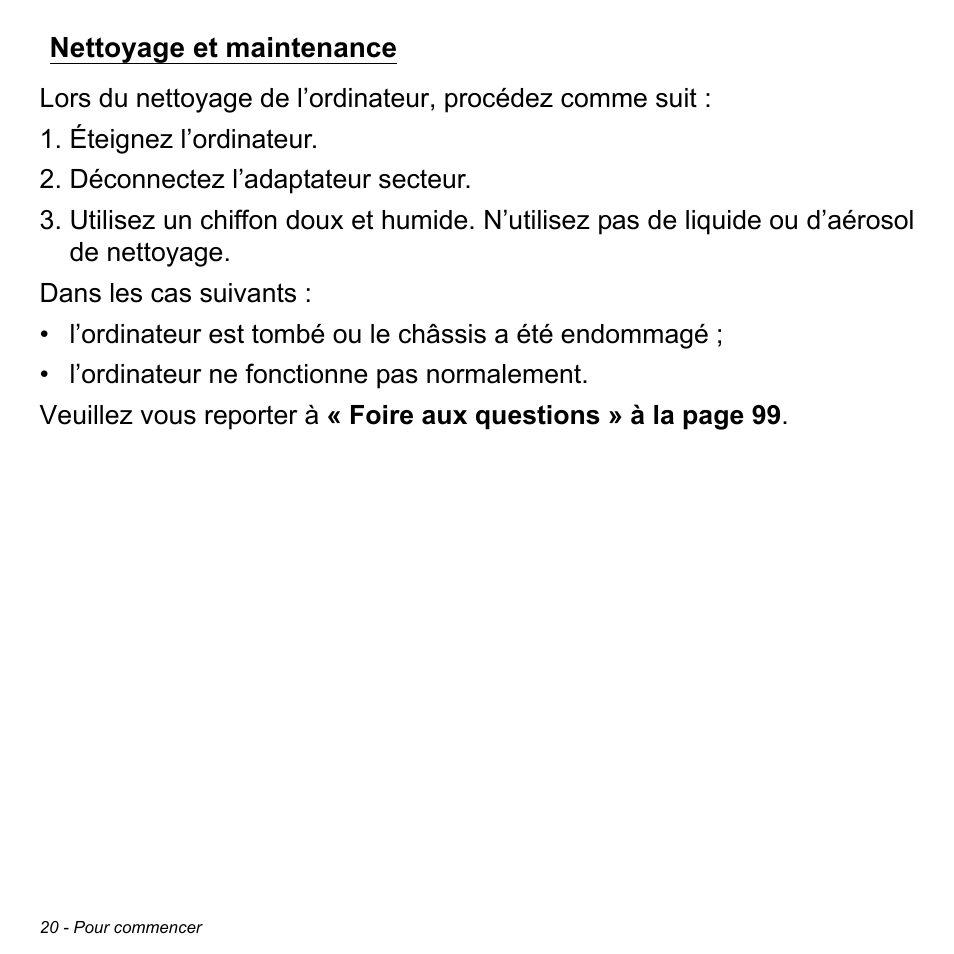 Nettoyage et maintenance | Acer Aspire M3-581TG User Manual | Page 132 / 3478