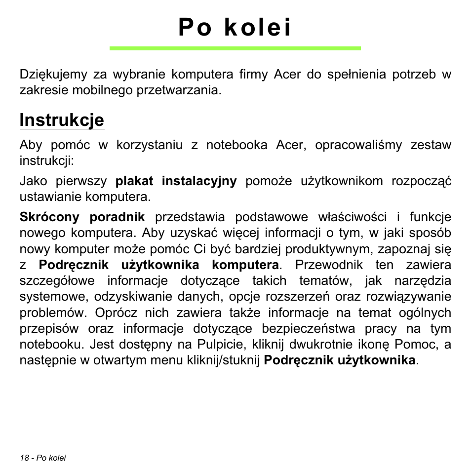 Po kolei, Instrukcje | Acer Aspire M3-581TG User Manual | Page 1436 / 3478