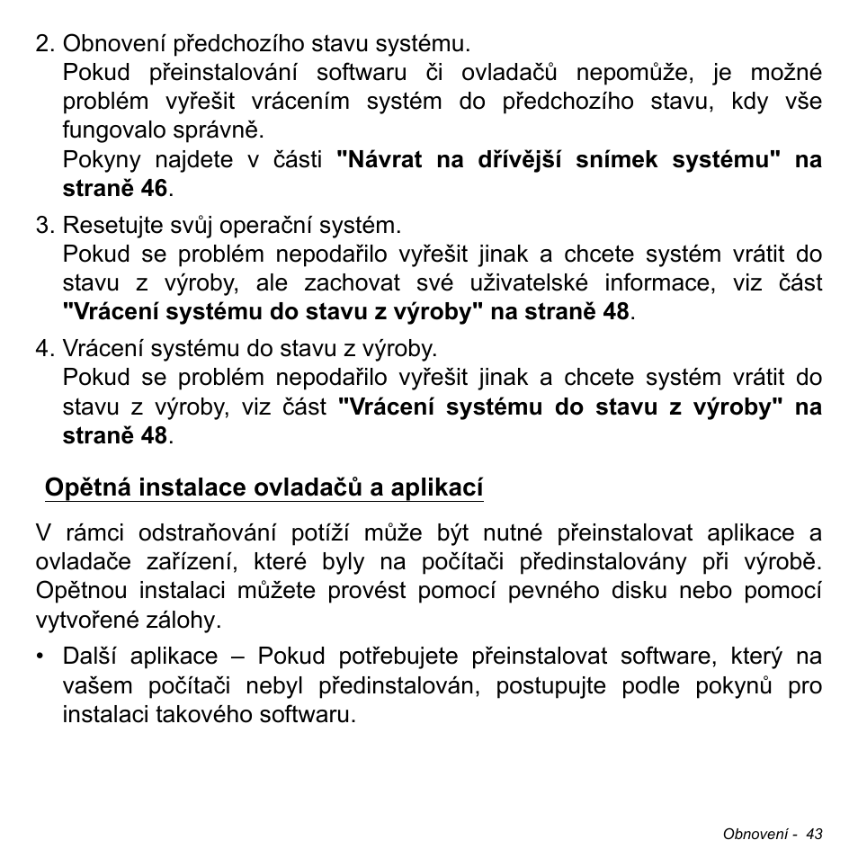 Opětná instalace ovladačů a aplikací | Acer Aspire M3-581TG User Manual | Page 1707 / 3478