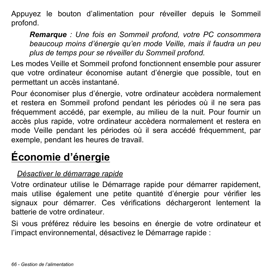 Économie d’énergie | Acer Aspire M3-581TG User Manual | Page 178 / 3478