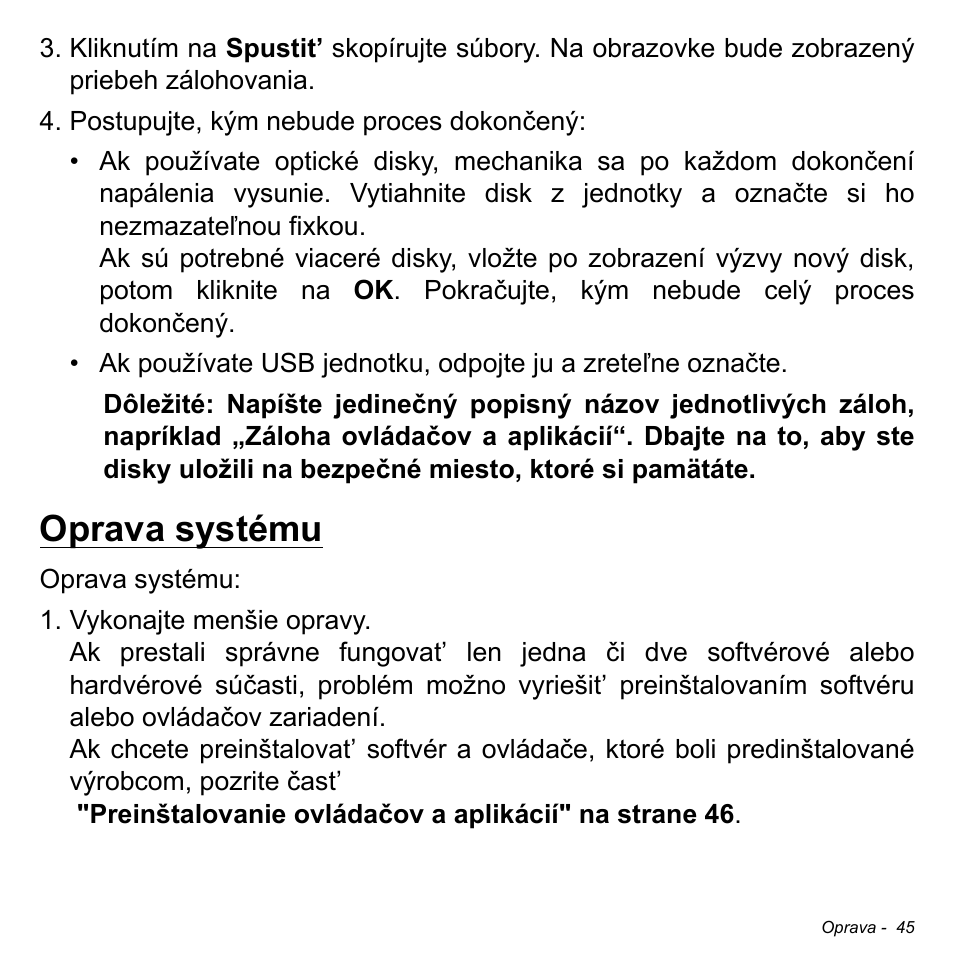 Oprava systému | Acer Aspire M3-581TG User Manual | Page 1823 / 3478