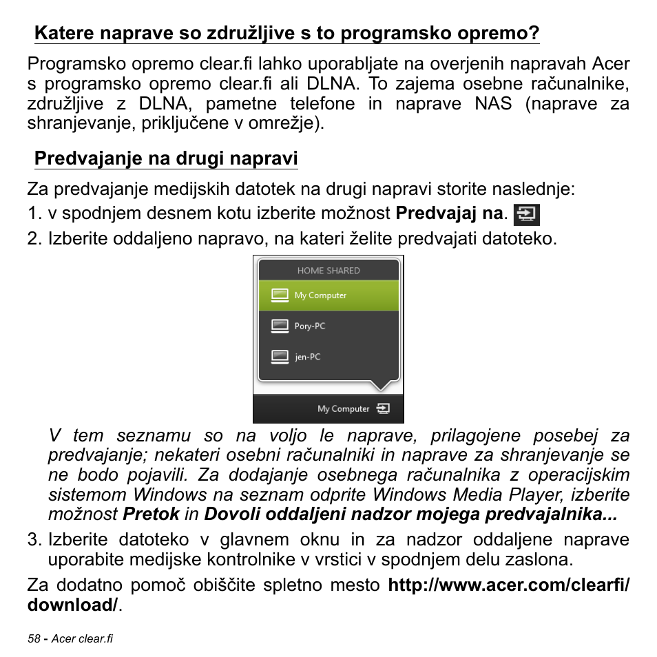 Predvajanje na drugi napravi | Acer Aspire M3-581TG User Manual | Page 1952 / 3478