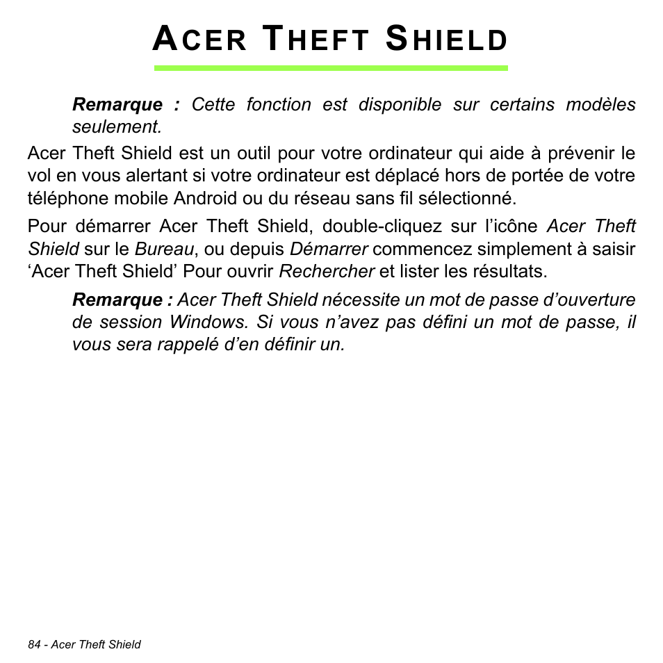 Acer theft shield, Heft, Hield | Acer Aspire M3-581TG User Manual | Page 196 / 3478