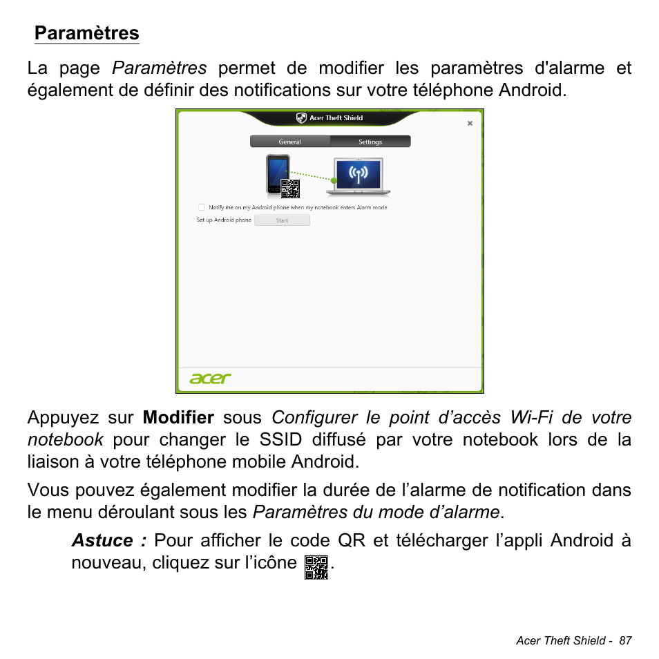 Paramètres | Acer Aspire M3-581TG User Manual | Page 199 / 3478