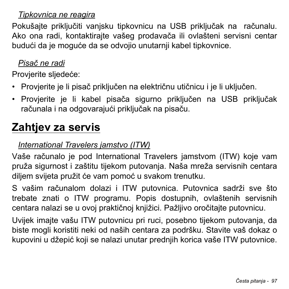 Zahtjev za servis | Acer Aspire M3-581TG User Manual | Page 2101 / 3478