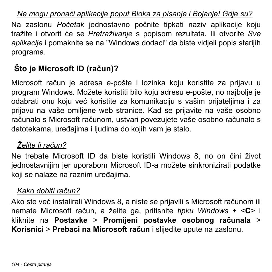 Što je microsoft id (račun) | Acer Aspire M3-581TG User Manual | Page 2108 / 3478