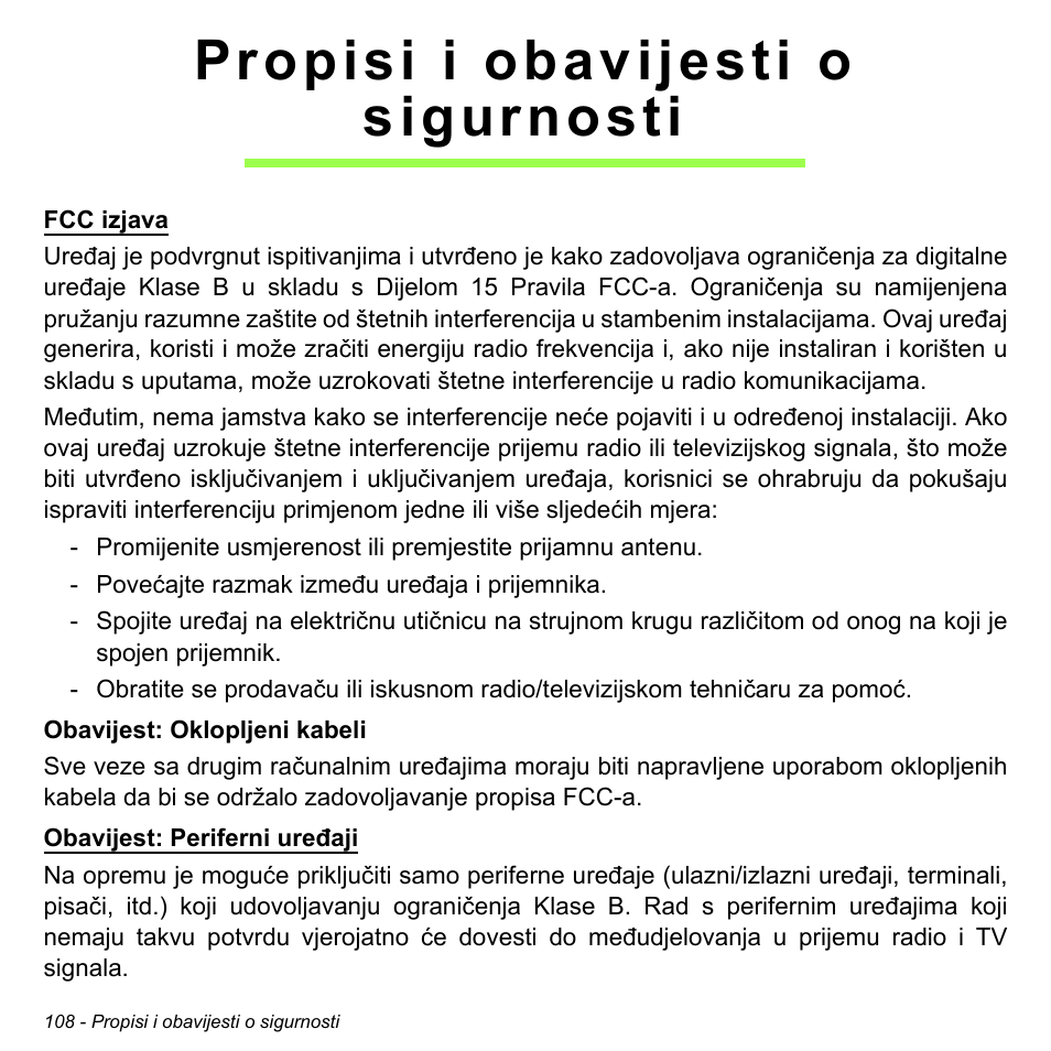 Propisi i obavijesti o sigurnosti | Acer Aspire M3-581TG User Manual | Page 2112 / 3478